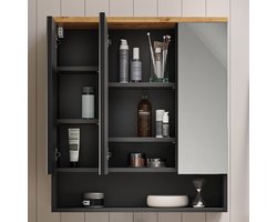 Vicco Eden Badkamerspiegelkast – 70 x 77.5 cm Antraciet