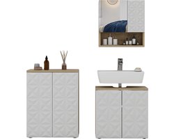 Vicco Edge Badkamermeubelset – 3 delen Wit