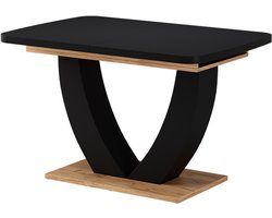 Vicco Eettafel Fenaro, Zwart/Goudkleurig Eiken, 120-160 x 80 cm Uitschuifbaar
