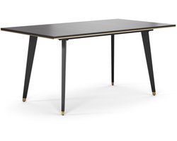 Vicco Eettafel Goldamo, Zwart, 160-200 x 90 cm Uitschuifbaar