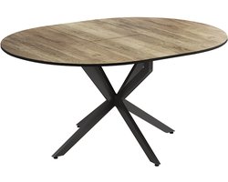Vicco Eettafel Loyd, Eiken rustiek/Zwart, 120 x 76.5 cm Uitschuifbaar