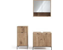 Vicco Eliza Badkamermeubelset – 3 stuks, met midikast Viking Eik