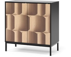 Vicco Eliza Dressoir – 80 x 81.2 cm met 2 deuren Zwart/eiken