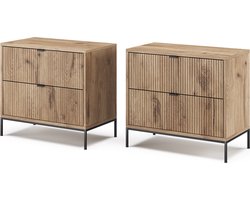 Vicco Eliza Nachtkastje – Set van 2 Viking Eik