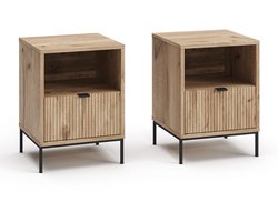Vicco Eliza Nachtkastje – Set van 2 Viking Eik