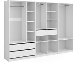Vicco Elmo Garderobekast – 100 x 200 cm Set van 3 Wit