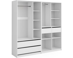 Vicco Elmo Garderobekast – 200 x 200 cm Set van 2 Wit