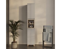 Vicco Elnor Badkamerkast – 30 x 170 cm met 2 deuren Greige/Eik