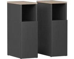 Vicco Enton Nachtkastje – Set van 2 Antraciet/Sonoma