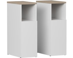 Vicco Enton Nachtkastje – Set van 2 Wit/Sonoma