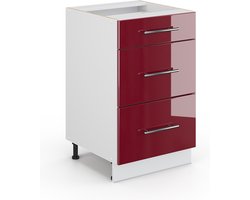 Vicco Fame-Line Badkamerkast – 50 x 82 cm zonder werkblad Bordeauxrode hoogglans