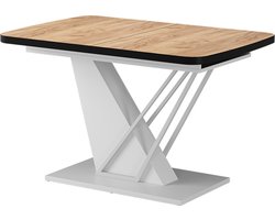 Vicco Fenaro Eettafel – 120 x 80 cm uitschuifbaar Eik goud/wit
