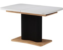 Vicco Fenaro Eettafel – 120 x 80 cm Uitschuifbaar Eik wit/goud