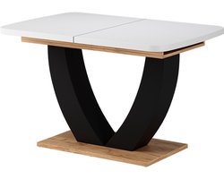 Vicco Fenaro Eettafel – 120 x 80 cm Uitschuifbaar Eik wit/goud