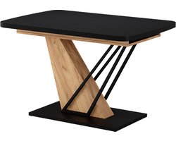 Vicco Fenaro Eettafel – 120 x 80 cm uitschuifbaar Zwart/gouden eik