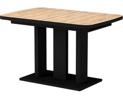 Vicco Fenaro Uitschuifbare Eettafel – 120/160 x 80 cm 2 delen Zwart/gouden eik