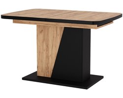 Vicco Fenaro Uitschuifbare Eettafel – 120/160 x 80 cm Zwart/gouden eik