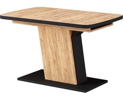 Vicco Fenaro Uitschuifbare Eettafel – 120/160 x 80 cm Zwart/gouden eik