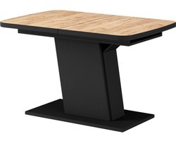 Vicco Fenaro Uitschuifbare Eettafel – 120/160 x 80 cm Zwart/gouden eik