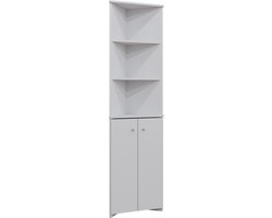 Vicco Fynn Badkamerkast – 51.5 x 175 cm Hoekkast met 2 deuren Wit