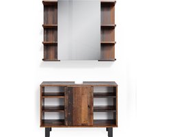 Vicco Fynn Badkamermeubel set – 2 delen, onderkast 80 cm Eiken rustiek
