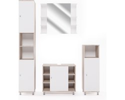 Vicco Fynn Badkamermeubelset – 4 delen Sonoma/Wit