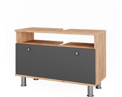 Vicco Fynn Wastafelonderkast – 80.2 x 54 cm met lade Eik goud/antraciet