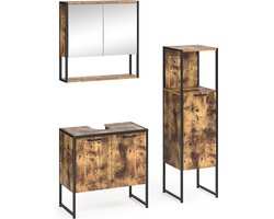 Vicco Fyrk Badkamermeubel set – 3 delen Antiek hout