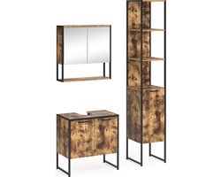 Vicco Fyrk Badkamermeubel set – 3 delen, met onderstel 60 cm Antiek hout 3 delen, met onderstel 60 cm