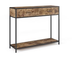 Vicco Fyrk Consoletafel – 100 x 80 cm met laden Antiek hout