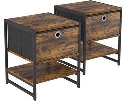 Vicco Fyrk Nachtkastje – Set van 2 Eiken rustiek