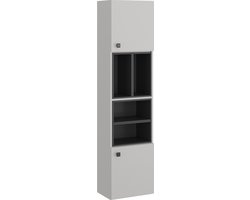 Vicco Gerta Badkamerkast – 37.5 x 150 cm met deur en open vakken Grijs