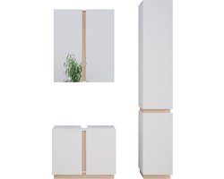 Vicco Gloria Badkamermeubelset – 3 delen, met hoge unit Wit
