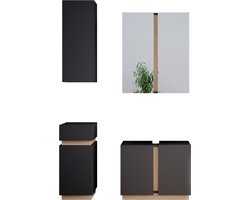 Vicco Gloria Badkamermeubelset – 4 delen Antraciet