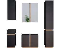 Vicco Gloria Badkamermeubelset – 5 delen Antraciet