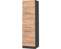Vicco Hoge kast Fame-Line, Goudkleurig Eiken/Antraciet, 60 cm