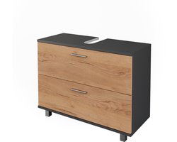 Vicco Ilias Wastafelonderbouw – 80.2 x 60.8 cm met 2 laden Eik goud/antraciet