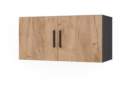 Vicco Ingo Aanbouwmodule – 80 x 40 cm met 2 deuren Antraciet/gouden eik