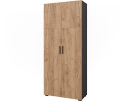 Vicco Ingo Universele kast – 80 x 183.8 cm Antraciet/gouden eik