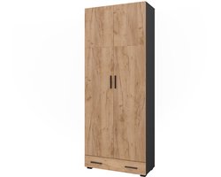 Vicco Ingo Universele kast – 80 x 201.2 cm met lademodule Antraciet/gouden eik