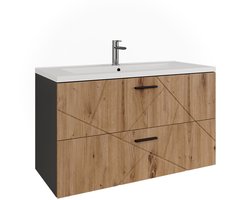 Vicco Irma Badkamermeubelset – 2 delen Antraciet/Artisan
