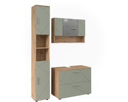 Vicco Irma Badkamermeubelset – 3 delen Saliegroen