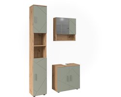 Vicco Irma Badkamermeubelset – 3 delen Saliegroen