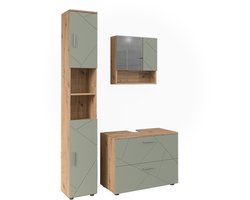 Vicco Irma Badkamermeubelset – 3 delen Saliegroen