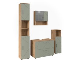 Vicco Irma Badkamermeubelset – 4 delen Saliegroen