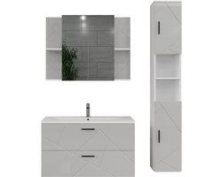 Vicco Irma Badkamermeubelset – 4 delen Wit/wit hoogglans