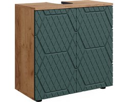 Vicco Irma Badmeubel – 60 x 59 cm Groen/gouden eik