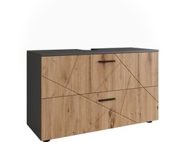 Vicco Irma Wastafelonderbouw – 100.1 x 60.6 cm met 2 laden Antraciet/Artisan