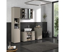 Vicco Joli Badkamermeubelset – 4 stuks, met hoge unit en midi-unit Grijs