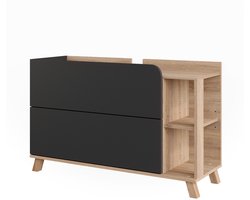 Vicco Karen Wastafelonderkast – 100 x 65 cm met 2 laden Sonoma/antraciet